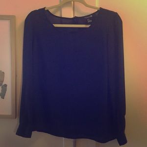 Cute Navy M Blouse with Buttons down the back